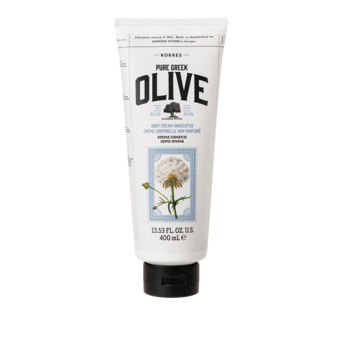 Натуральний крем для тіла Korres Pure Greek Olive Body Cream Unscented 400ml