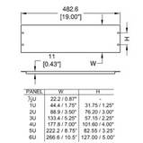 Панель R1268/1Uk одне юнитовая, суцільна заглушка з ребром жорсткості, у річок стойку19". Сталь 1,2 мм чорна., фото 2