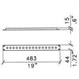 Панель R1278/1Uk одне юнитовая, з отворами під 16хЈаскѕ, ребро жорсткості, у річок стойку19". 1,2 мм Сталь, фото 2