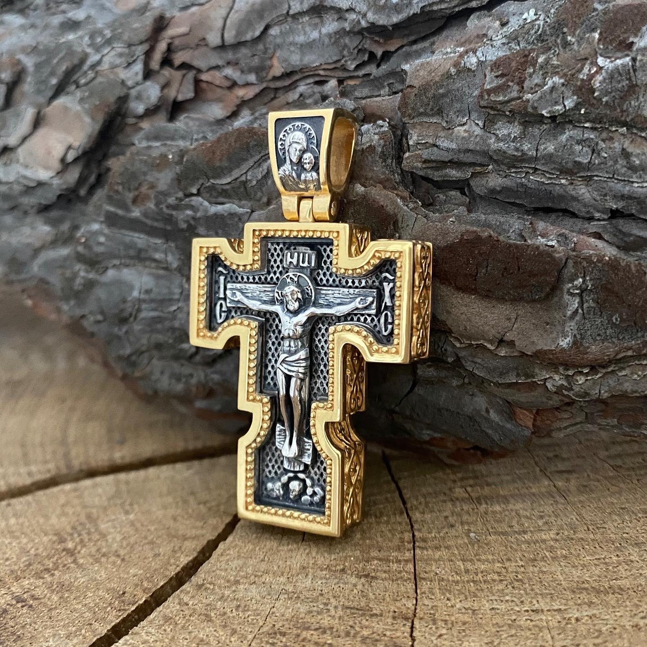 Православний хрестик з позолотою, фото 1