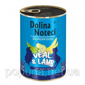 Dolina Noteci Superfood консерви для собак теляти та ягня, 400 г
