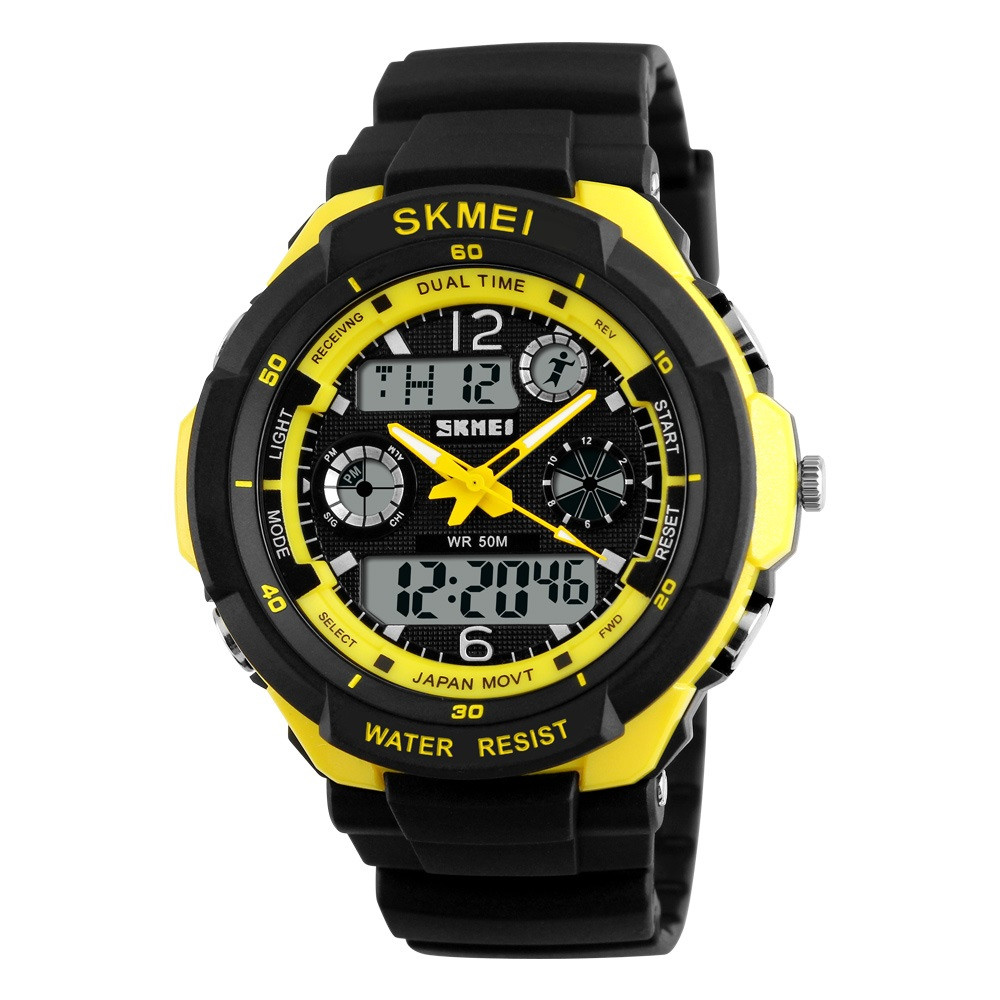 Skmei 0931 s -shock жовті чоловічі спортивні годинник