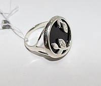 Серебряное кольцо с фианитами Черный лес