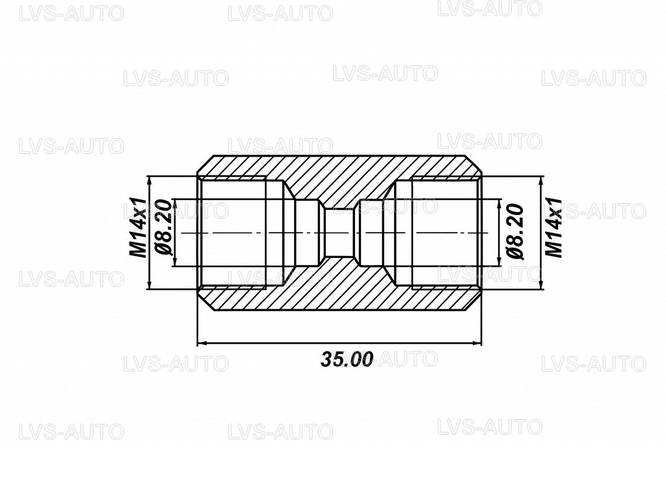 Переходник (соединитель) Atiker 8x8 для медной трубки D8 (ST.302), цена ...