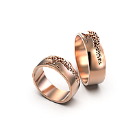 Золотые обручальные кольца с красного золота 585