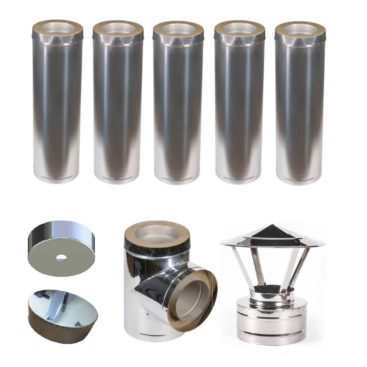 Комплект димара сендвіч Ø 130/200 (нержавійка/оцинковка) утеплений, фото 1