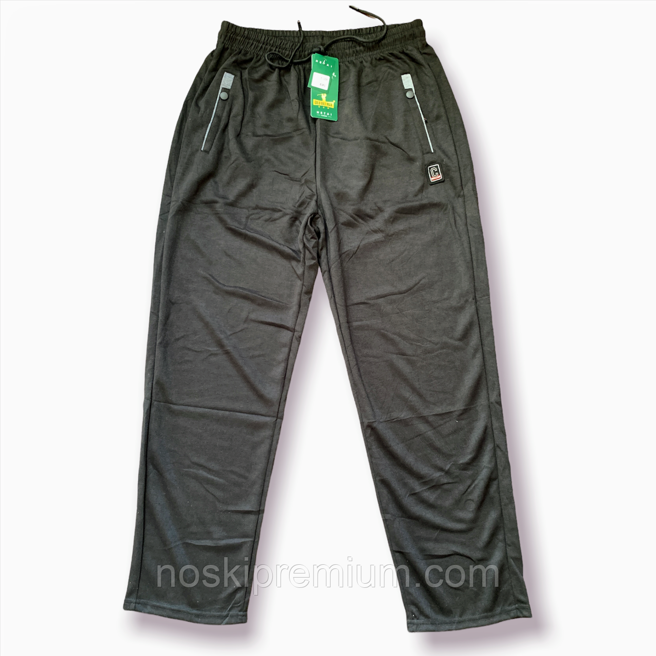Штани спортивні чоловічі трикотаж батали Hetai, розміри 6XL-10XL, чорні, 106