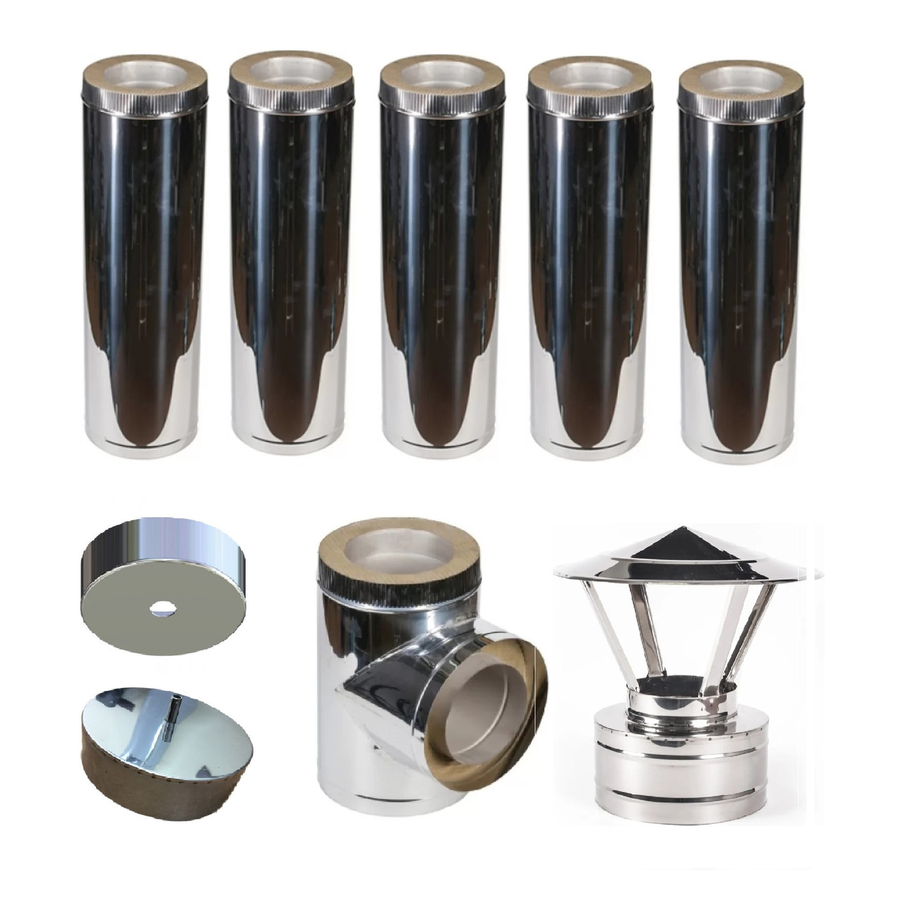 Комплект димохода сендвіч (нержавійка/нержавійка) утеплений, фото 1