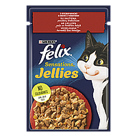 FELIX® Sensations Jellies (Феликс Сенсейшнз Джелис). С говядиной в желе с томатами, 85гр