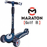 Триколісний самокат для дітей Maraton Golf В Синій + LED-ліхтарик, фото 3