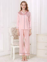 Шовкова жіноча піжама атласна сорочка та штани Nimfeya  комплект для дому та сну (розмір XS S M XL XXL), фото 5