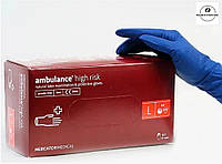 Рукавички Ambulance High Risk L латексні нестерильні неприпудрені 50 шт Mercator Medical