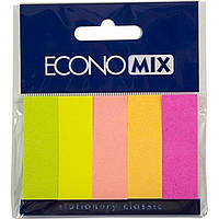 Закладки "Economix" 5неон.кольор.,150шт №Е20935(20)