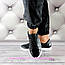 Жіночі шкіряні кросівки на шнурівці , чорні К 1115, фото 3
