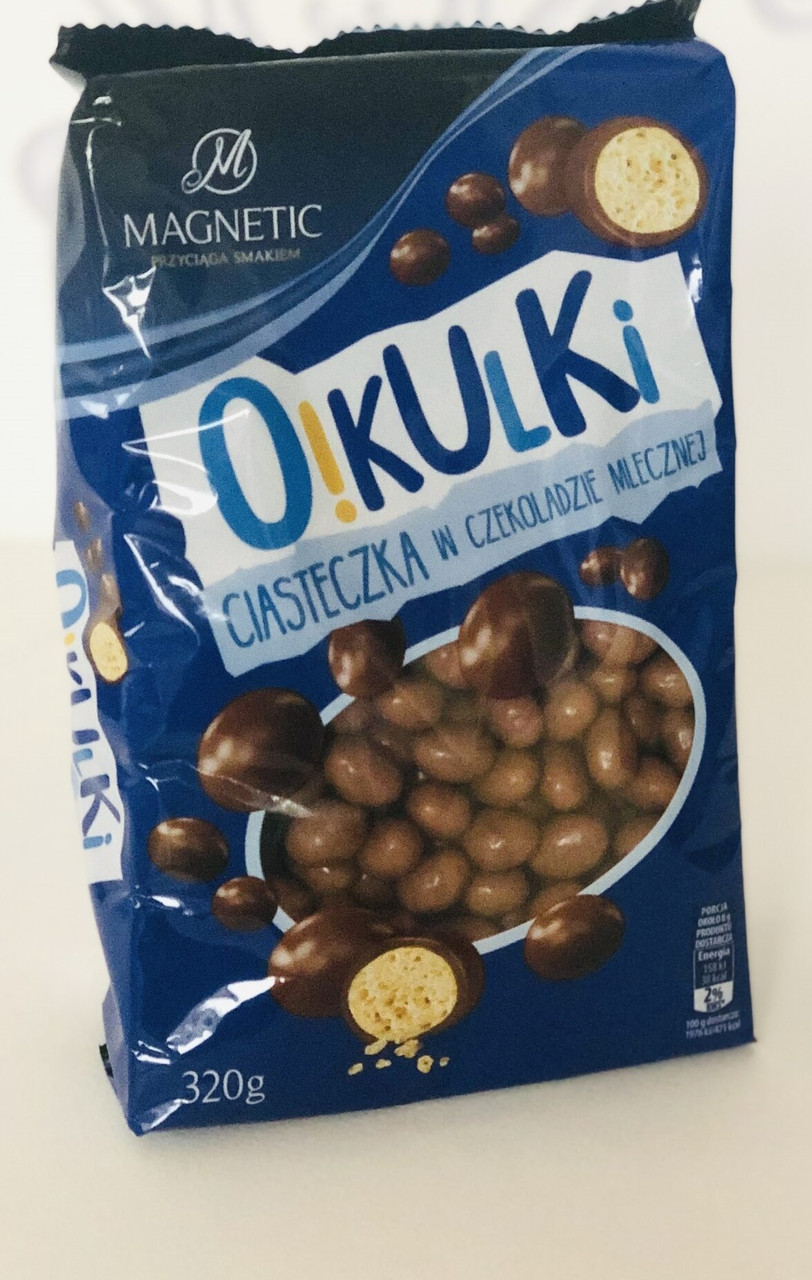 Драже з начинкою з хрусткого печива в молочному шоколаді Magnetic Okulki 320 грамів