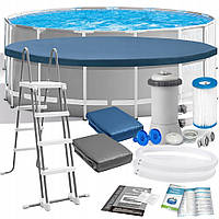 Басейн каркасний INTEX 26726 тент, підстилка, драбини, фільтр-насос 3785 л/год, 16805 л р.457х122 см
