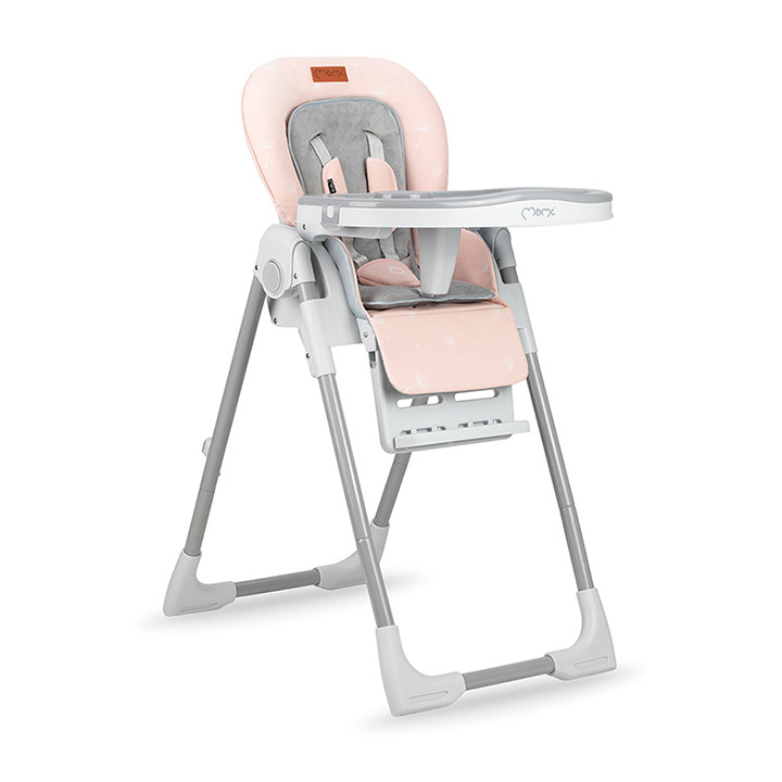 Стілець для годування MoMi YUMTIS Pink, 5-точковий ремінь безпеки, 6-позиційна регулювання висоти, фото 1