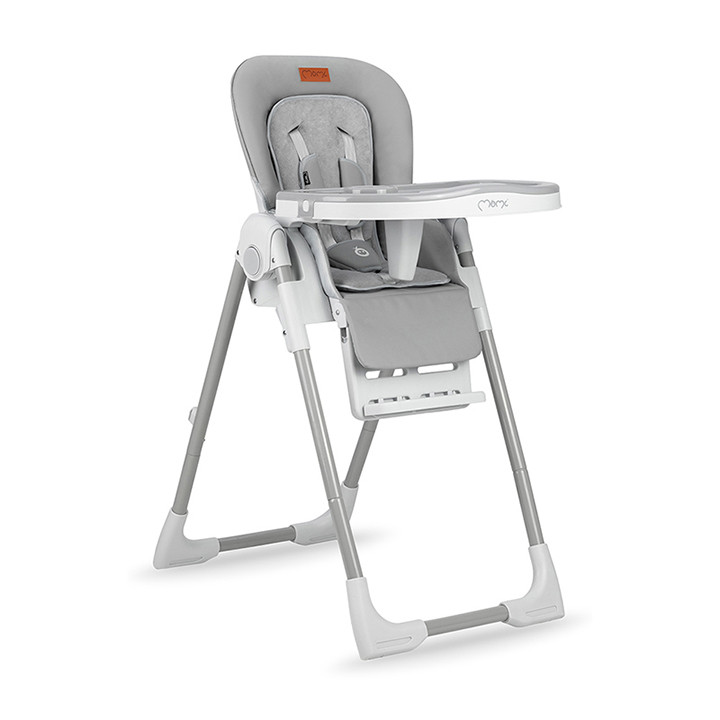Стілець для годування MoMi YUMTIS Light Grey з 5-точковим ременем безпеки та 6-позиційною регулюванням висоти, фото 1