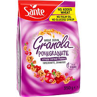 Гранола (кранчи) с гранатом и клюквой Sante Granola, 350г, смесь цельнозерновых овсяных злаков, мюсли