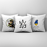 Подушка 35*35 см Котик ЗСУ. Патріотична подушка з Котом ЗСУ., фото 2
