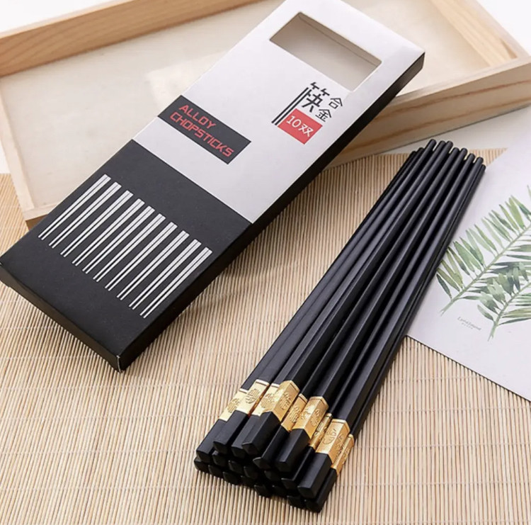 Набір багаторазових паличок для їжі 10 пар, фото 1