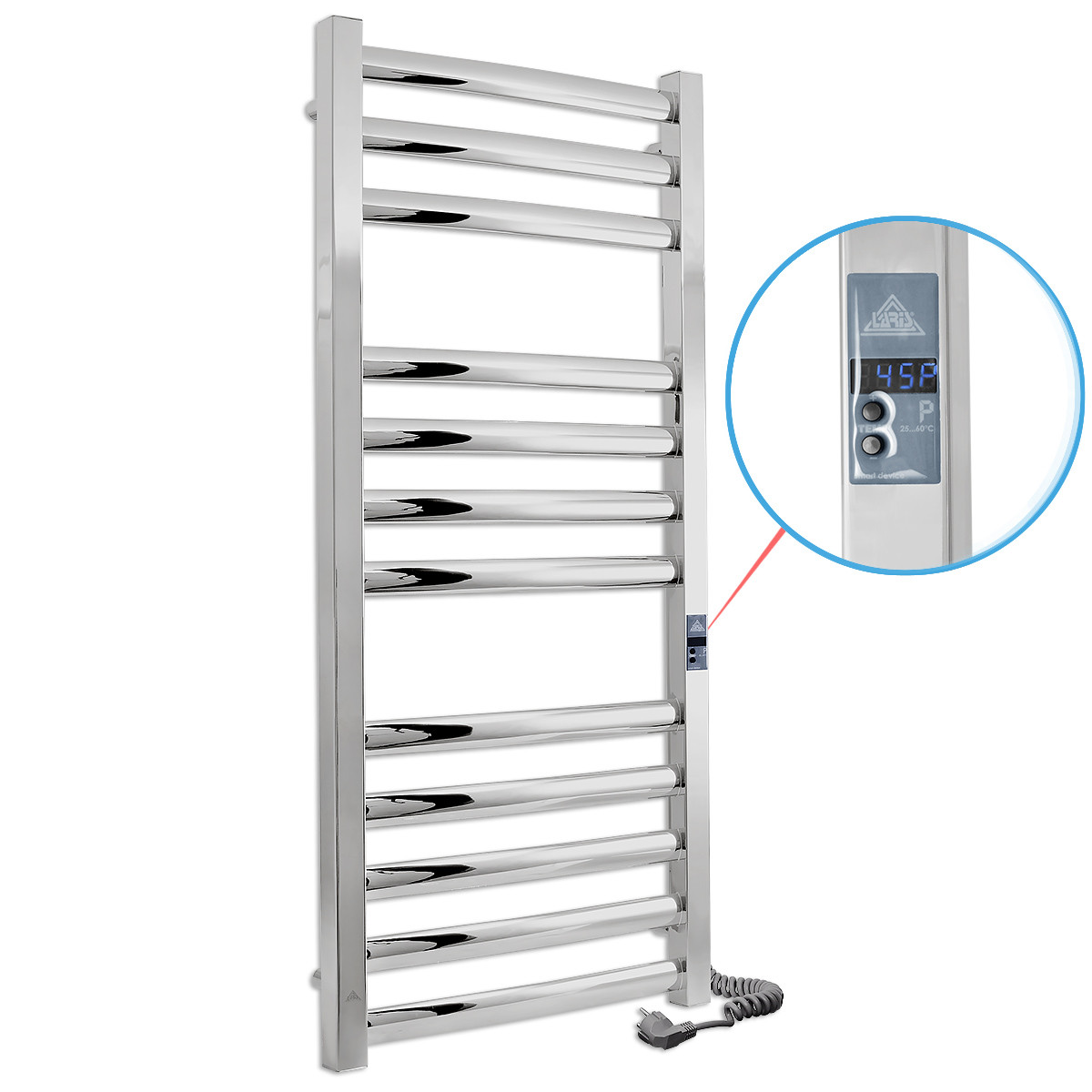 Електрична рушникосушка Laris Атлант Преміум П12 500 x 1200 Е (підключення справа), фото 1