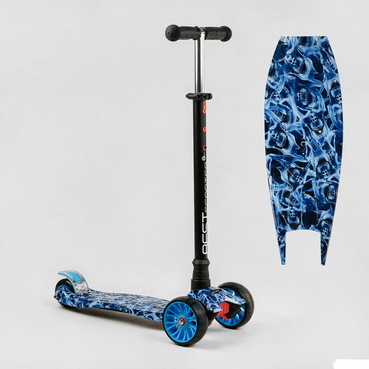 Самокат триколісний MAXI S - 10881 (1) “Best Scooter translate, зніманий кермо, колеса PU зі світлом перед 130х25 мм,