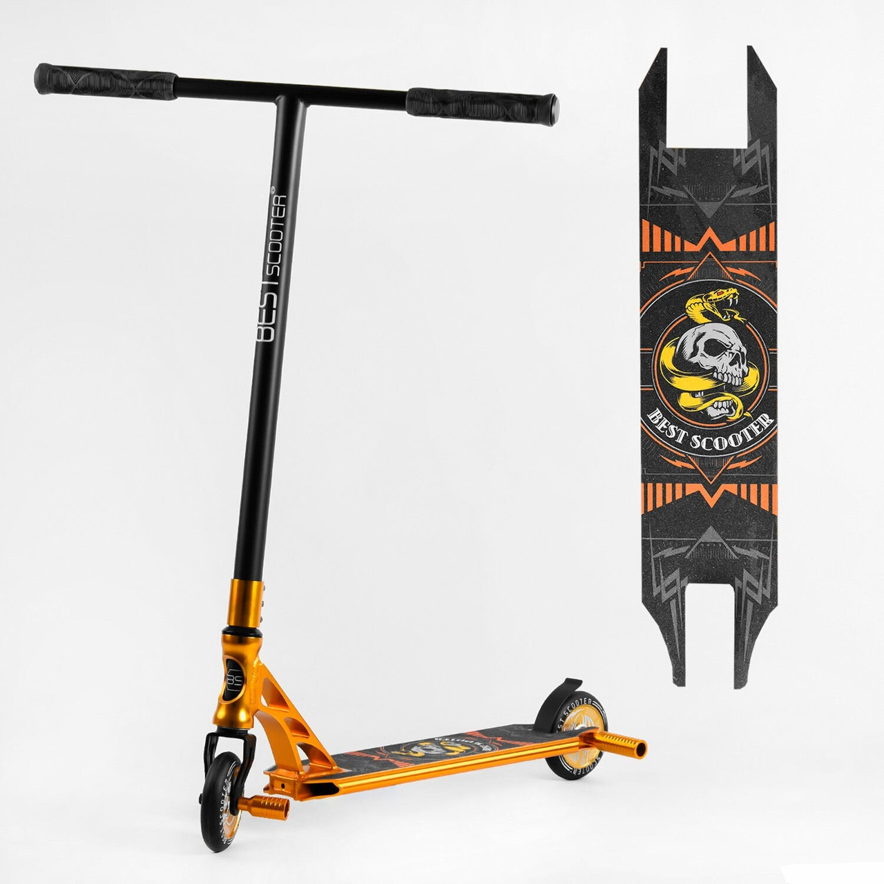 Самокат трюковий 23015 Best Scoooter (4) HIC-система, ПЕГИ, алюмінієвий диск і дека, АНОДИВАННА ПОКРАСКА,