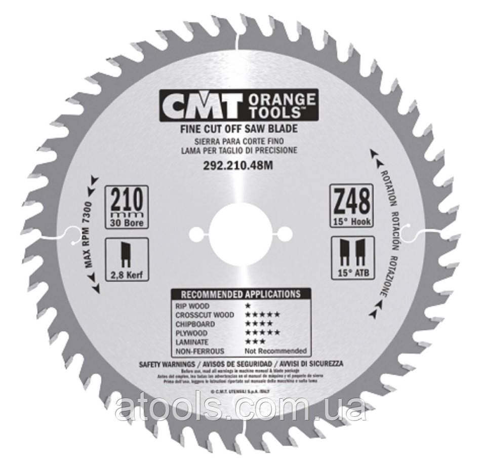 Пильний диск по дереву CMT 230x25x48z K=2.8/1.8 для поперечного різу (292.235.48 L)