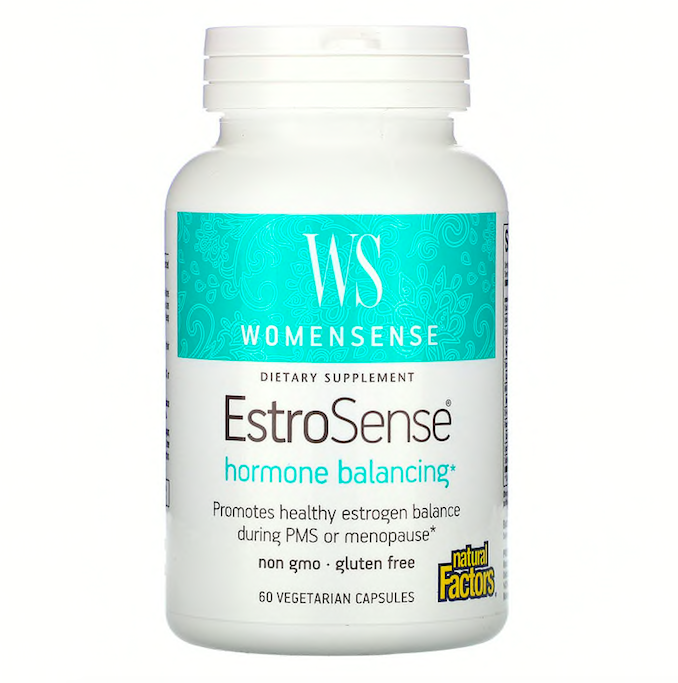 Natural Factors, WomenSense, EstroSense, гормональний баланс, 60 вегетаріанських капсул