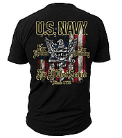 Футболка мужская патриотическая - US Navy For All That Served Black Ink Design США