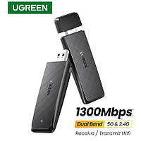 WiFi адаптер USB Wifi Dongle AC1300 2.4GHz 400Mbps / 5GHz 900Mbps UGREEN 50340 (CM492)