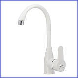 Змішувач для кухні БІЛИЙ пластиковий PLAMIX Mario-011 White (PM0015), фото 6