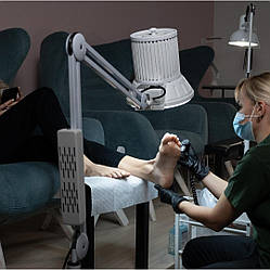 Витяжка для педикюру на регульованій стійці AIR DUST_Universal витяжка з педикюрною лампою мобільна потужна