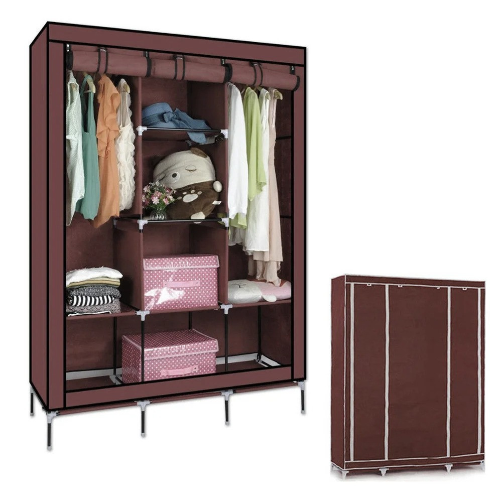 Тканинний складаний шафа для одягу і взуття 175х130х45 см Storage Wardrobe 88130 AN, фото 1