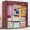 Тканинний складаний шафа для одягу і взуття 175х130х45 см Storage Wardrobe 88130 AN, фото 4