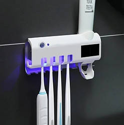 Тримач зубних щіток з автоматичним дозатором для зубної пасти та УФ-Стерилізатор 3 в 1