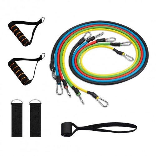 Еспандер 5 ДЖГУТІВ З ПОСИЛЕНИМИ КАРАБІНАМИ + ЧОХОЛ, фото 1