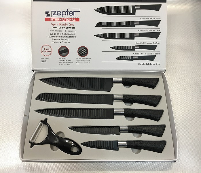 Набір Чорних Кухонних Ножів Zepter International, фото 1