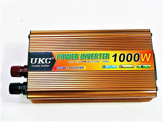 Інвертор автомобільний 12V-220V 1000W перетворювач напруги UKC