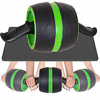Колесо для пресса с возвратным механизмом 16.5 см Springos тренажер ролик гимнастический зеленый