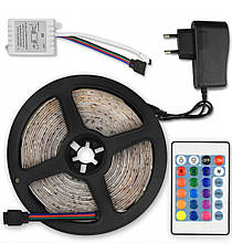 Світлодіодна стрічка 3528 LED RGB пульт +блок живлення 5 м