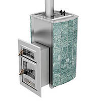 Дров'яна піч для бані Інфініті 30 обліцування серпентиніт Бархат