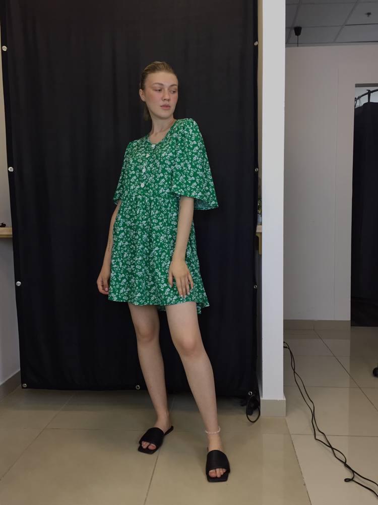Сукня жіноча літня коротка зелена Modna KAZKA MKAZ6049-4