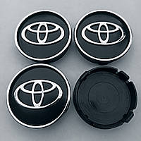 Колпачки в диски Toyota 55*60 мм черные
