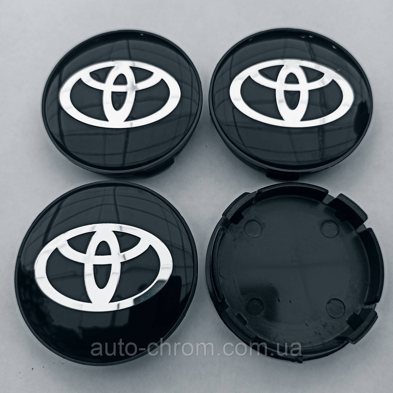 Ковпачки в диски Toyota 55*59 мм чорні, фото 1
