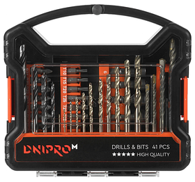 Набір свердел і біт Dnipro-M (41 шт.)