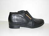 Туфлі жіночі чорні низькі каблуки екошкіра розмір 36, фото 4