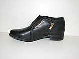 Туфлі жіночі чорні низькі каблуки екошкіра розмір 36, фото 5
