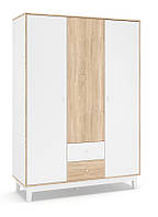 Шкаф для одежды "Глория" 153х54х216 см. Белый/Дуб сонома, 3Дв2Ш